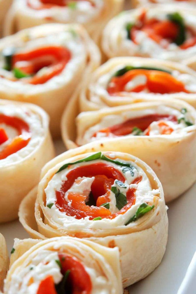 Roasted Red Pepper and Feta Pinwheels