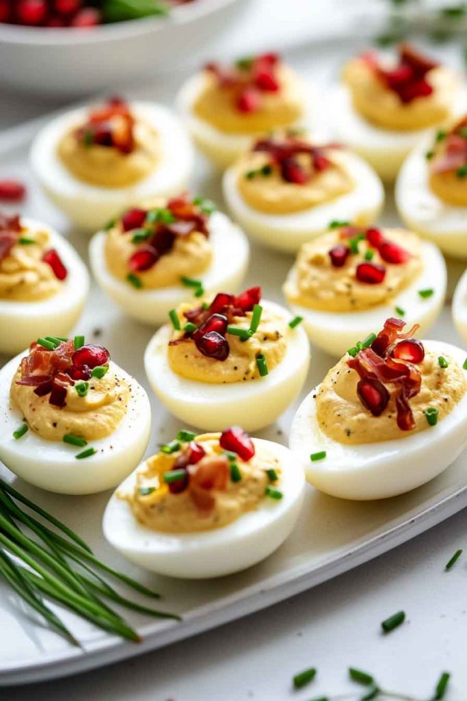 Deviled Eggs with Festive Toppings