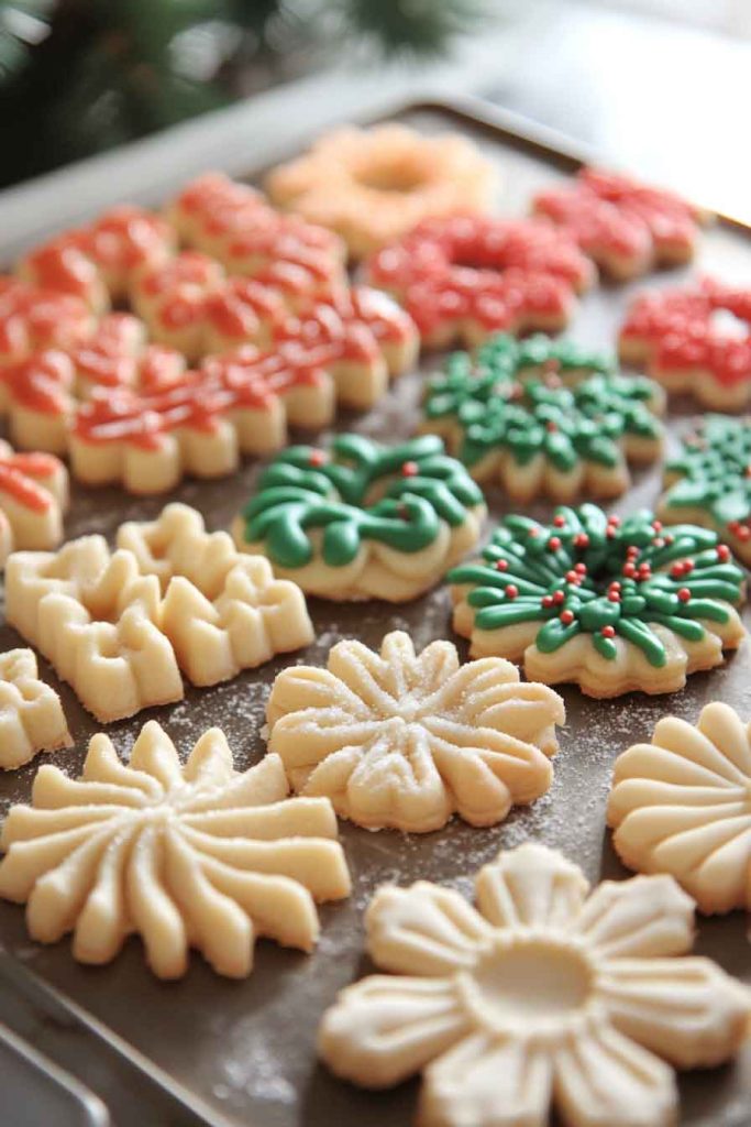 Spritz Cookies with Holiday Shapes