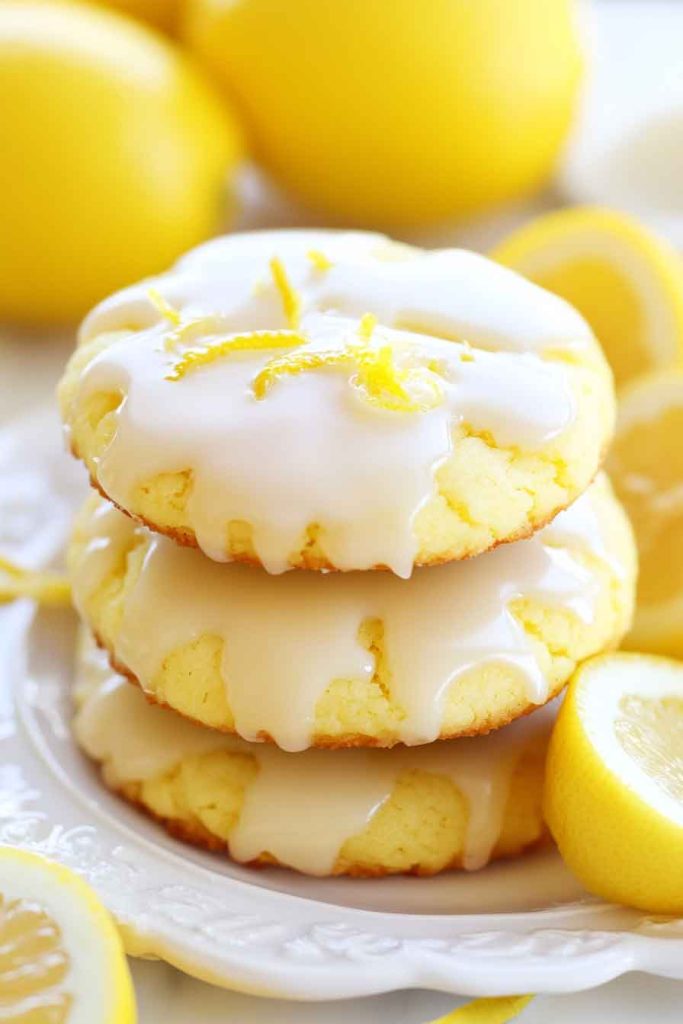 Lemon Drop Cookies with Glaze