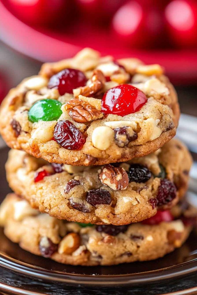 Fruitcake Cookies with Cherries and Nuts