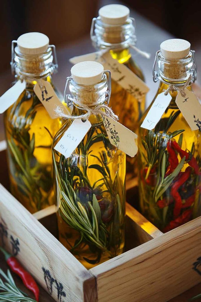 Homemade Herb-Infused Olive Oil Set