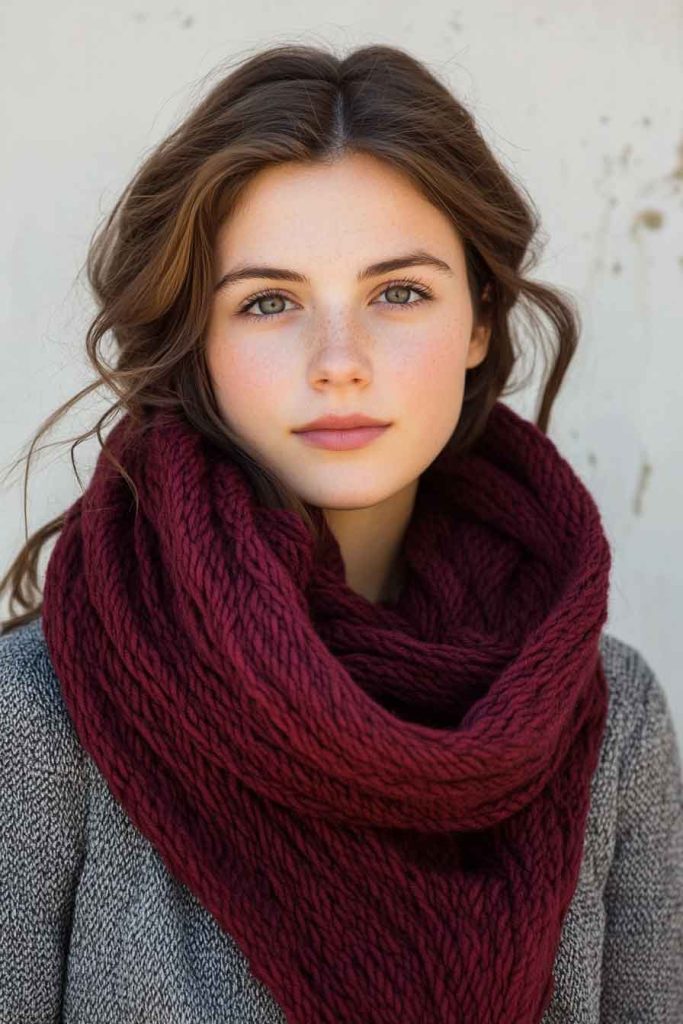 Hand-Knitted Infinity Scarf in Luxurious Yarn
