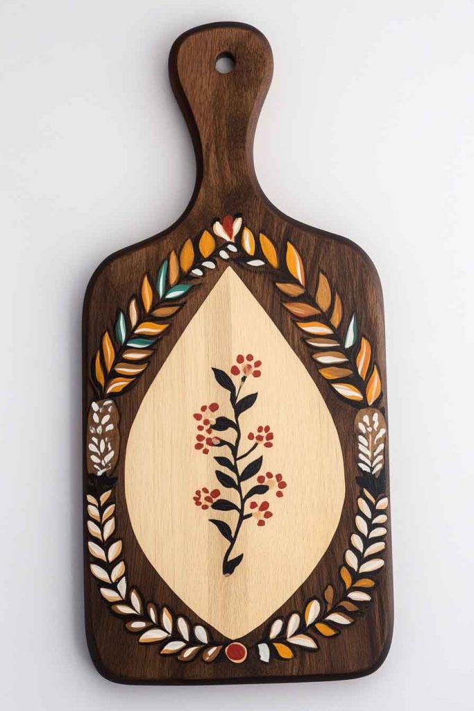 Hand-Painted Wooden Serving Board