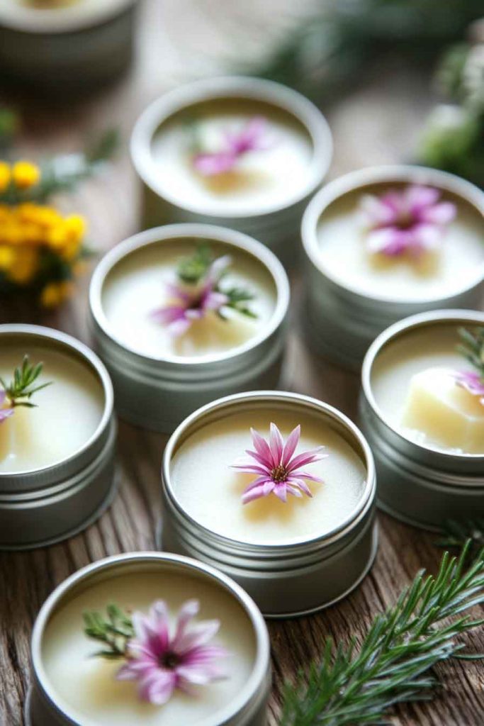 Homemade Lotion Bars in Decorative Tins