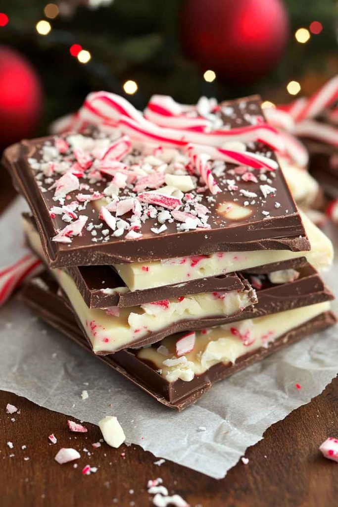 Homemade Peppermint Bark in Gift Boxes