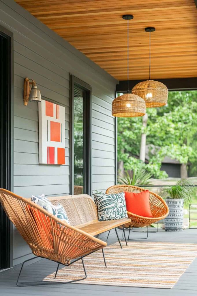 Mid-Century Modern Porch with Retro Flair