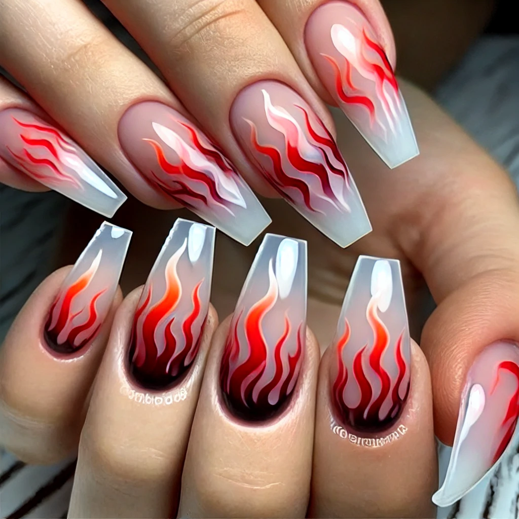 Gradient Red Flames with a Shiny Finish 