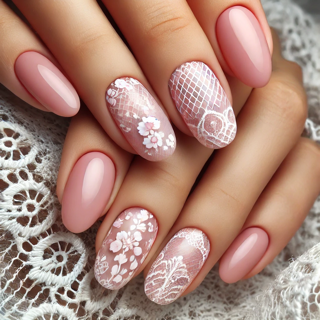 Lace-Inspired Nail Art 