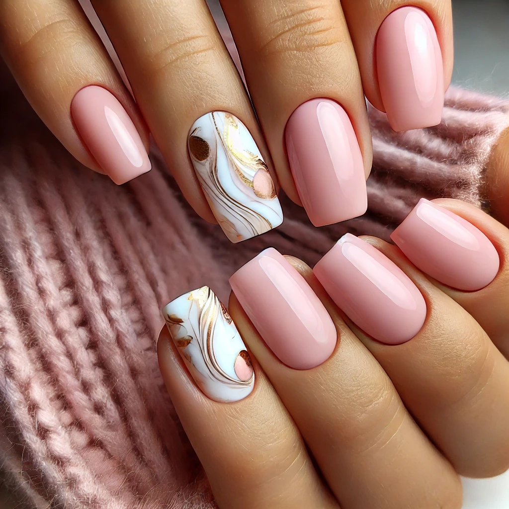 Marble Effect with Pink and White Swirls 