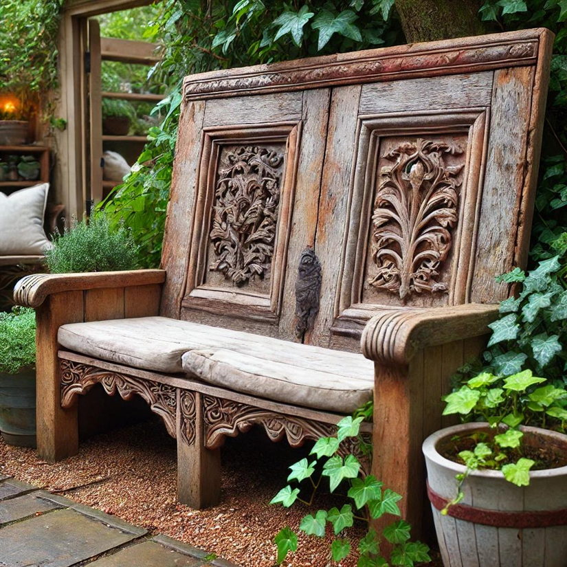 Reclaimed Door Bench