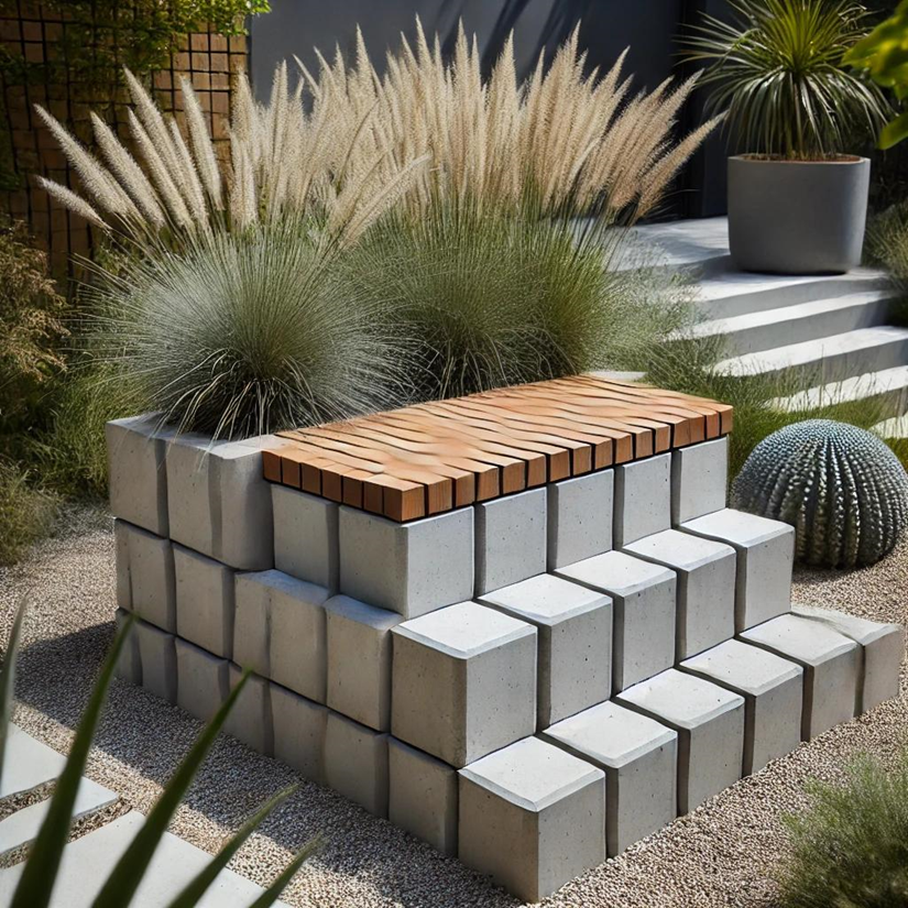 Concrete Block Bench